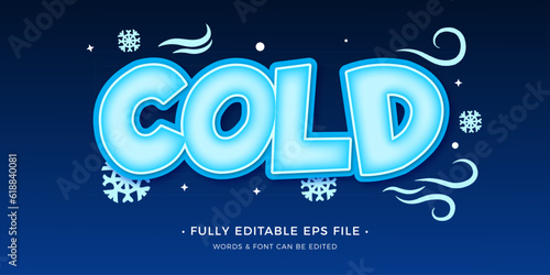 cold snow text effect premium vector