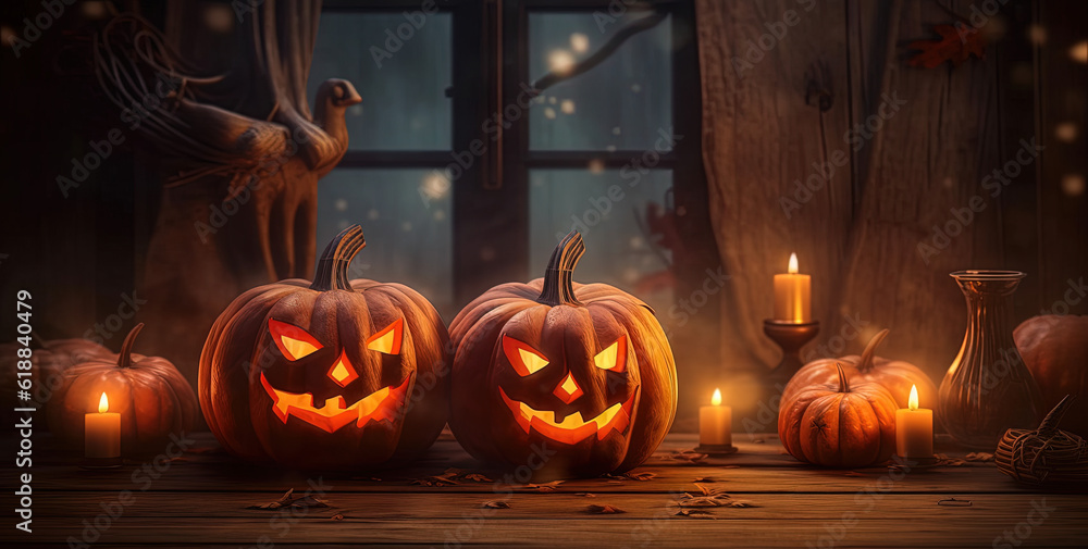Spooky Halloween Pumpkin Design Jack O Lantern - Generative Ai Spooky Halloween Pumpkin Design Jack O Lantern - Generative Ai