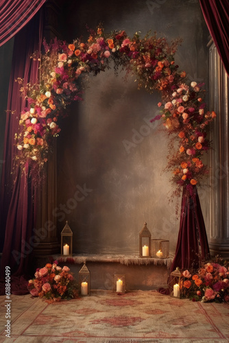 Floral Decorative Backdrop for Photographer - Generative Ai