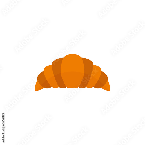 croissant flat design vector illustration. pastry icon