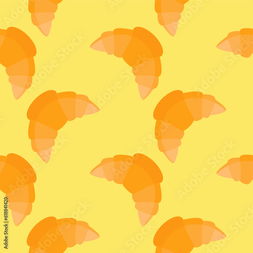 croissant seamless pattern vector illustration