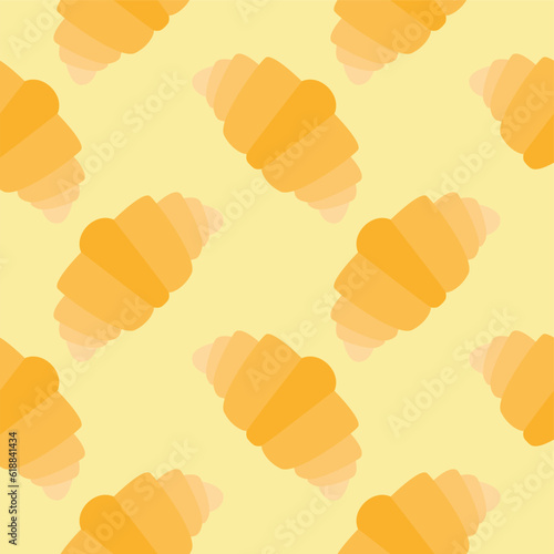 croissant seamless pattern vector illustration