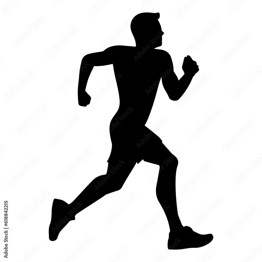 Vector illustration. Figure of a runner doing sports. Runs