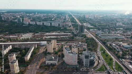 Wallpaper Mural Aerial view of beautiful Kyiv cityscape. Drone shot of the Capital of Ukraine Torontodigital.ca