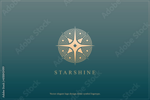 Star logo design, Celestial logotype, Minimal sun, Beauty, Feminine logo design, Universe, Space, Solar symbol