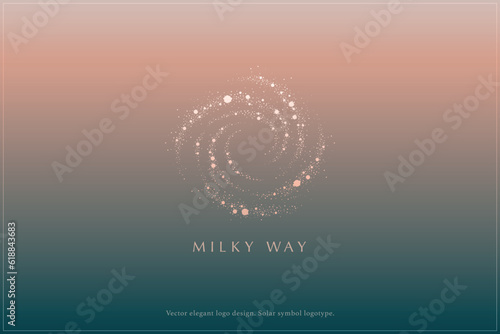 Galaxy logo design, Minimal logotype, Stars, Milkyway logo, Celestial logo design, Minimal, Minimalistic