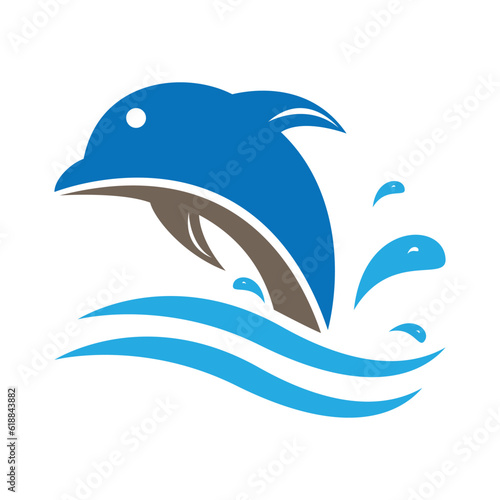 dolphin logo design template illustration