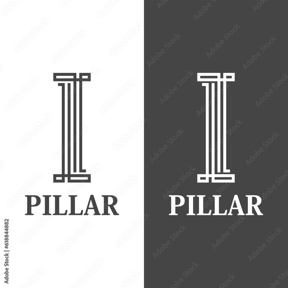Initial Letter I Logo. Style with lineart, isolated on White and Grey Background. Usable for Business and Architect Logos. Flat Vector Logo Design Template Element Initial Letter I Logo. Style with lineart, isolated on White and Grey Background. Usable for Business and Architect Logos. Flat Vector Logo Design Template Element