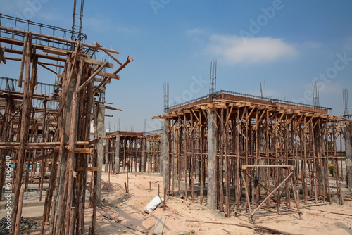 House building infrastructure made by wood under construction © Blanscape
