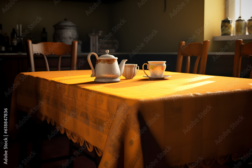 tablecloth over the table made by midjeorney tablecloth over the table made by midjeorney
