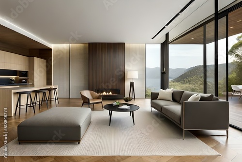 modern living room, interior of a house, modern living room with chairs, modern living room with fireplace 