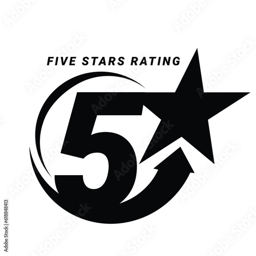 5 star rating. Symbol or emblem. vector illustration