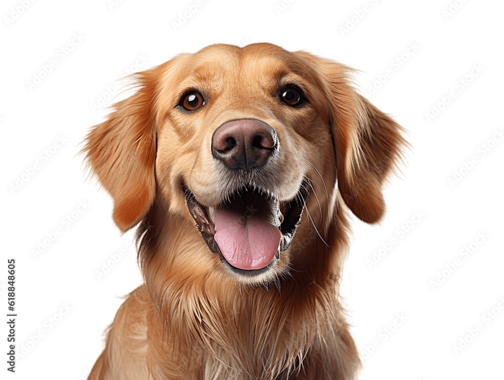 Cute happy dog breed labrador joy and smiling PSD on transparent background Generative Ai