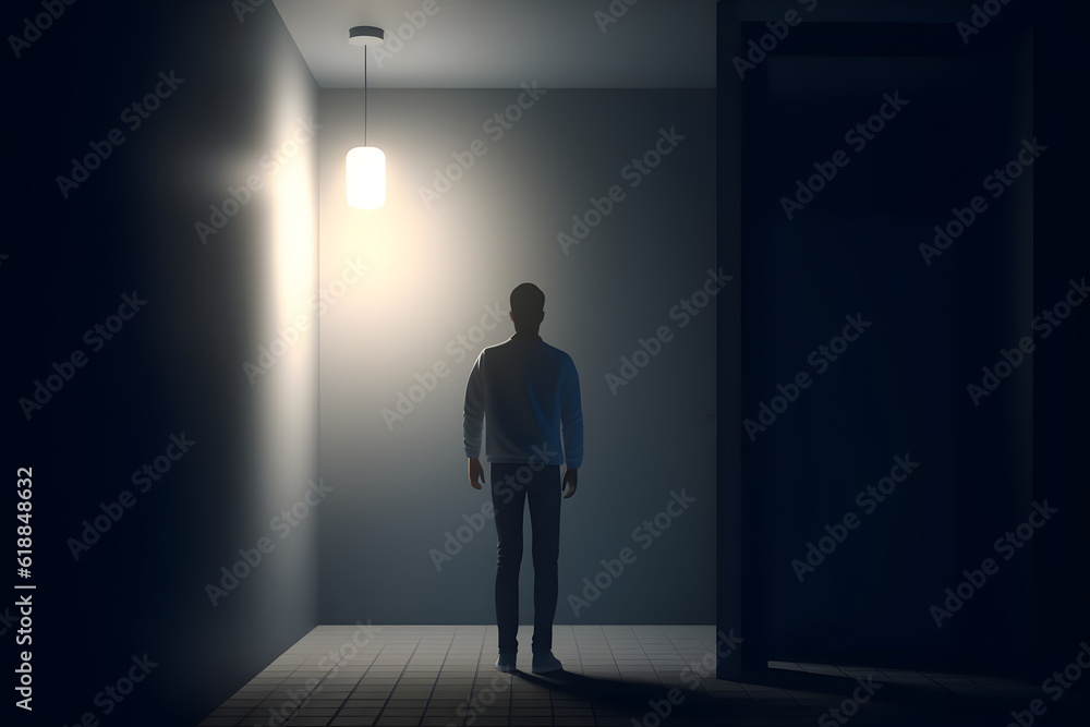 Obraz premium person in the doorway made by midjeorney