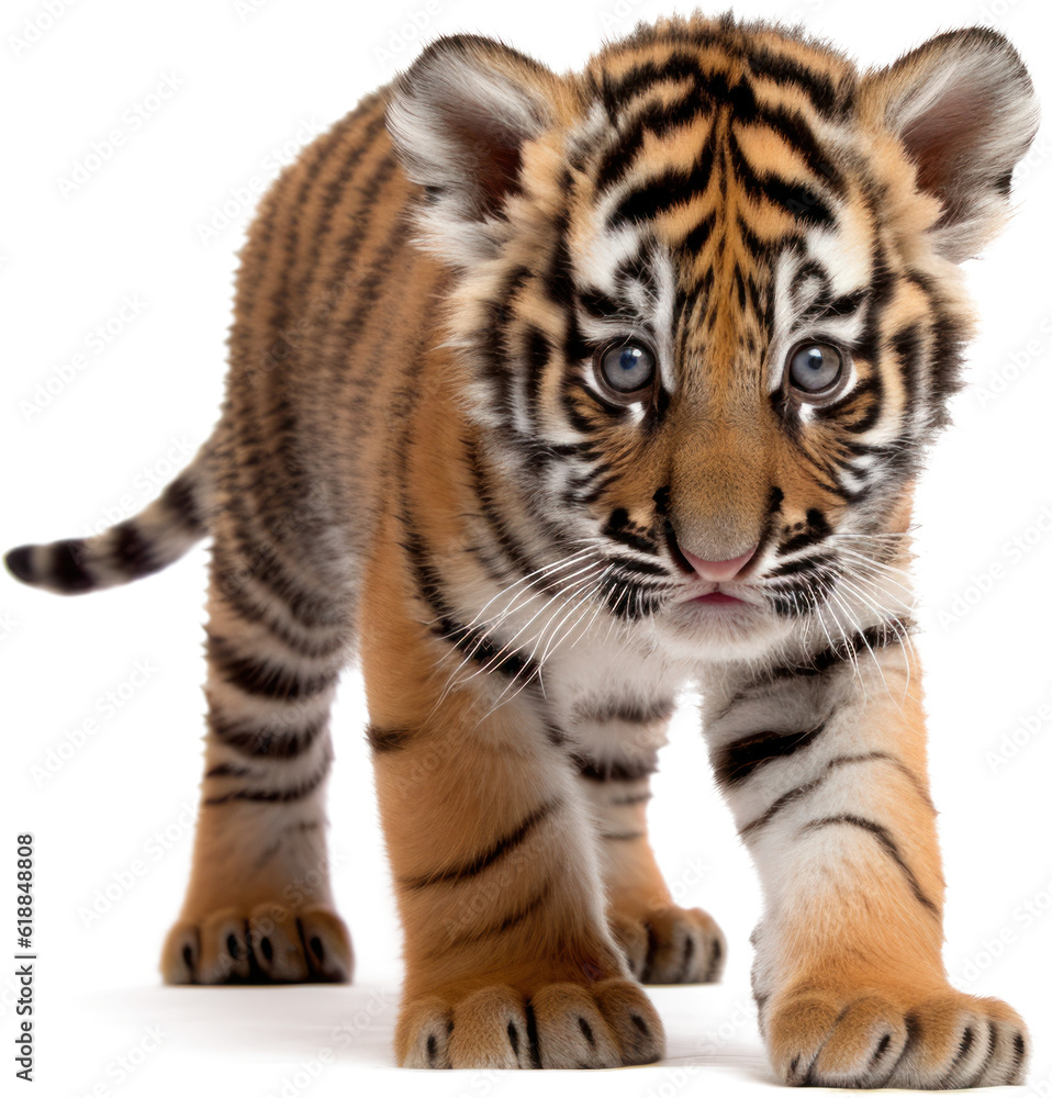 tiger cub isolated on transparent background