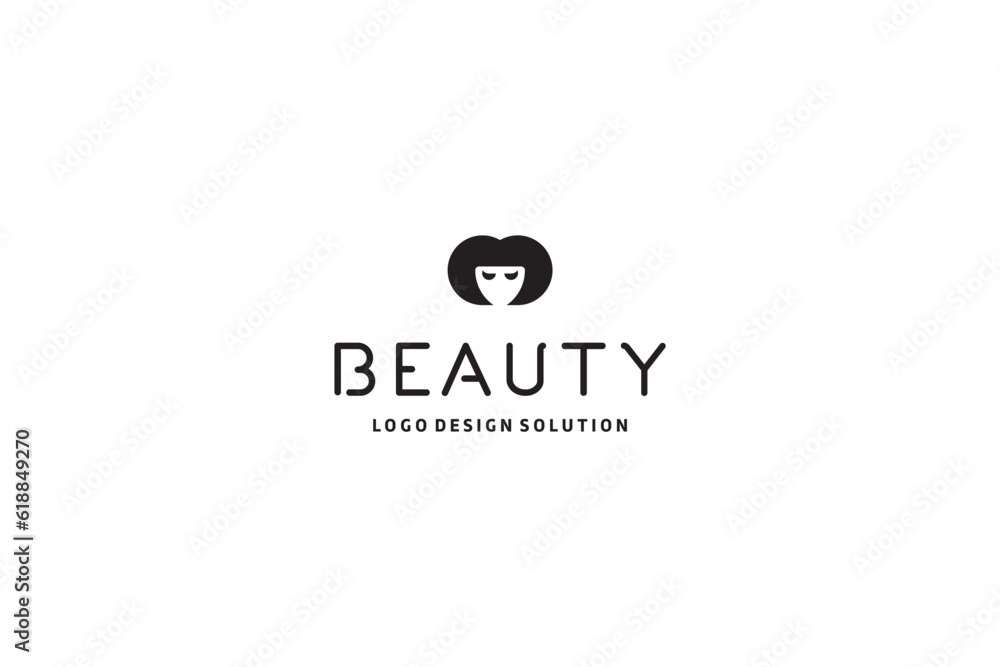 Obraz premium Template logo design solution for beauty salon