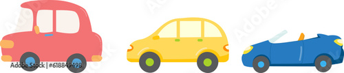red yellow blue car