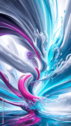 abstract colorful swirl of paint splash vertical  background with generative AI technology
