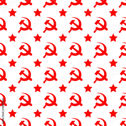 Abstract background with red star, hammer and sickle