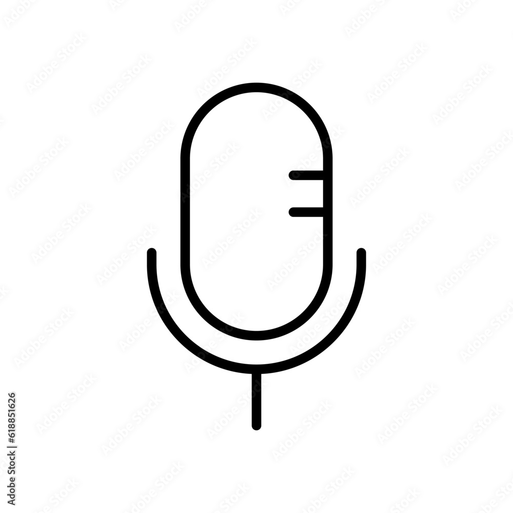 Microphone outline vector icon isolated on white background. Microphone line icon for web, mobile and ui designe Microphone outline vector icon isolated on white background. Microphone line icon for web, mobile and ui designe