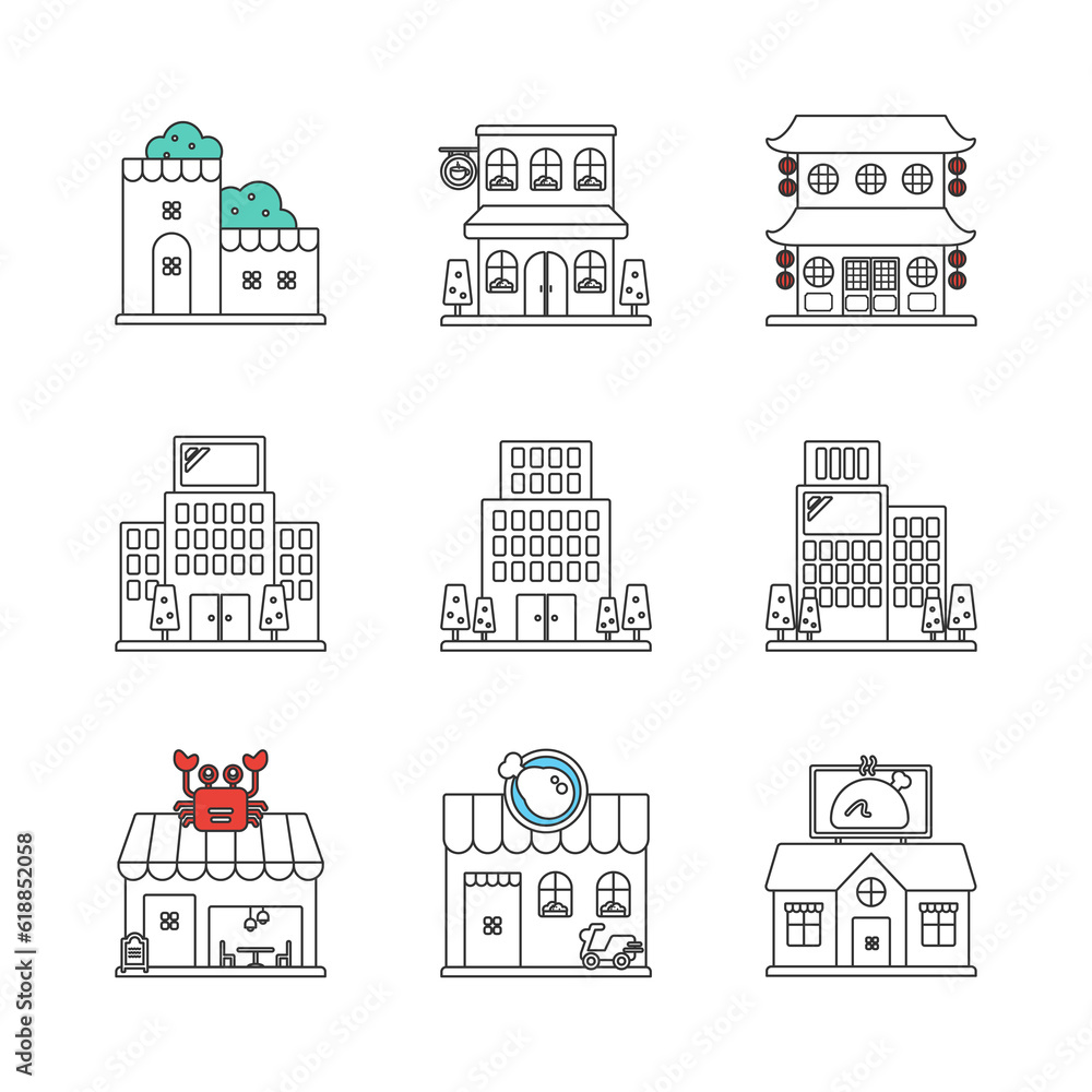 Simple icons for cafes and restaurants.
