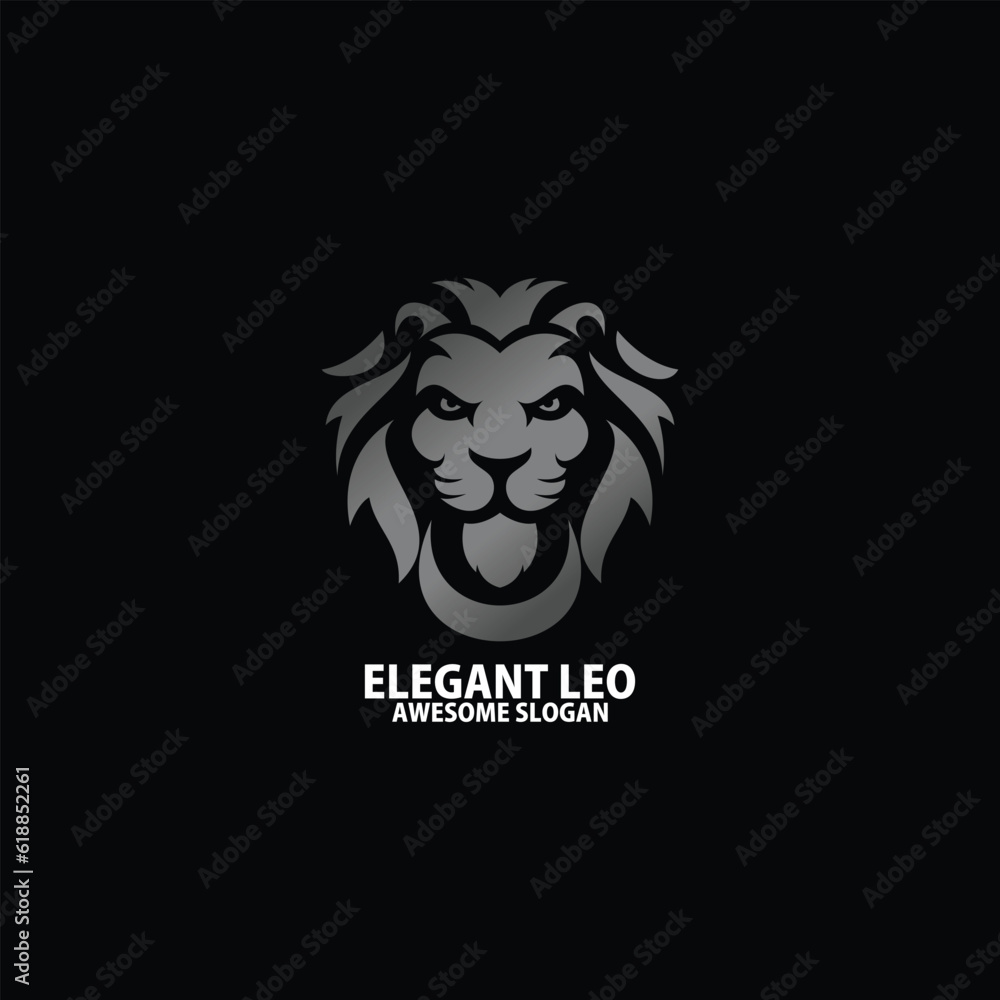 elegant leo logo design gradient color