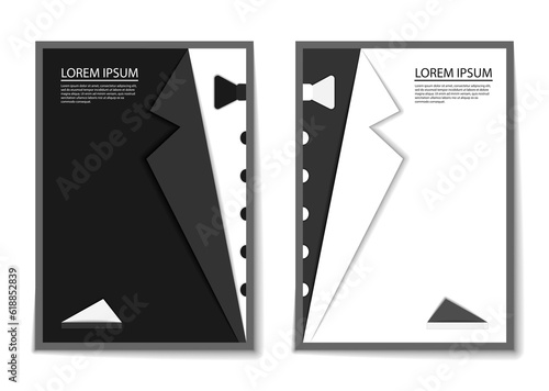 Business cover design with tuxedo. Business design for brochures, presentations and any printed products.