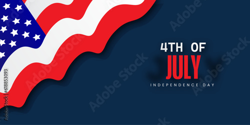 4th july independence day banner poster. design