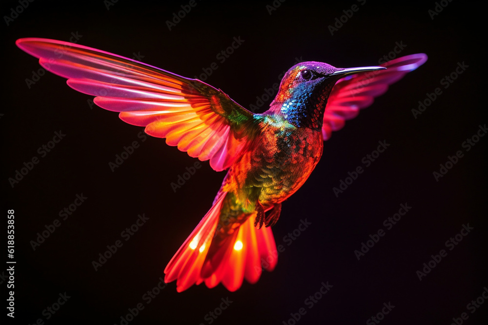 Fototapeta premium Hummingbird, Flying, Light, Colorful, Wings, Elegance, Graceful