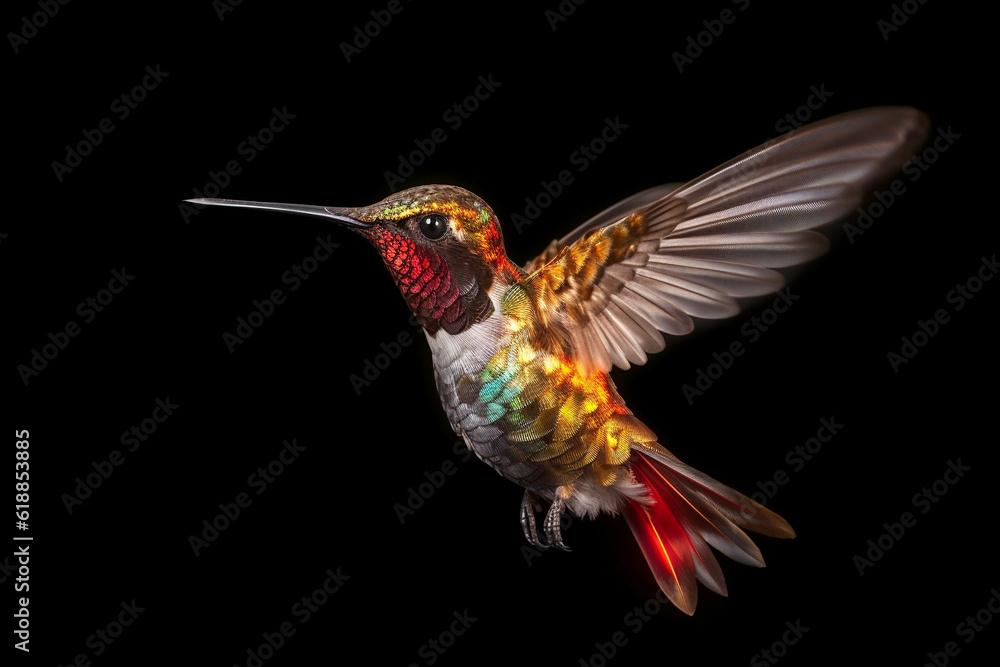 Fototapeta premium Hummingbird, Flying, Light, Colorful, Wings, Elegance, Graceful