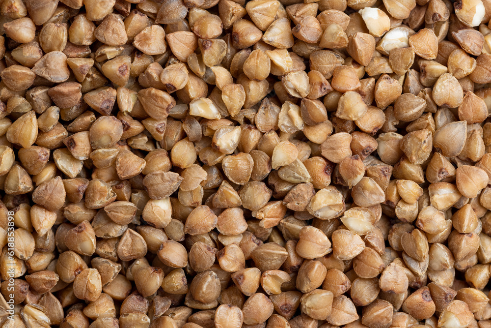 A large amount of harvested buckwheat A large amount of harvested buckwheat