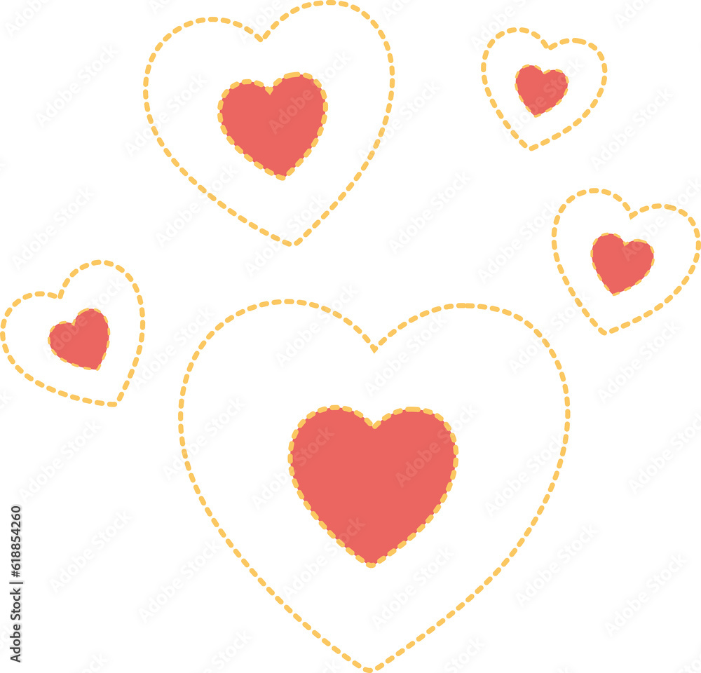 Cute Element of dotted line heart by hand drawn design for decoration