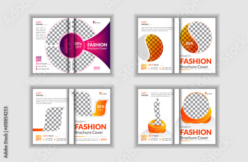 Fashion brochure cover design template or minimal fashion magazine, flyer design.