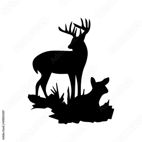 wild deer animal vector silhouette
