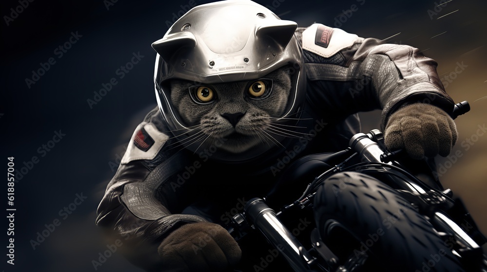 British Shorthair Superbike Athlete: Speed and Grace on Two Wheels