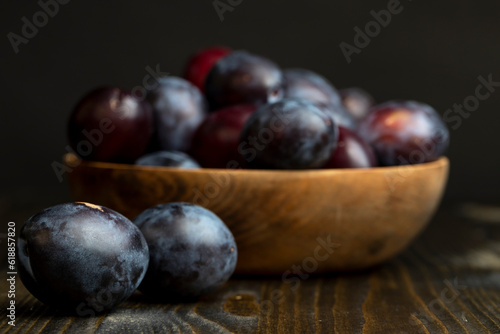 Wallpaper Mural Ripe plums on the table in the kitchen Torontodigital.ca