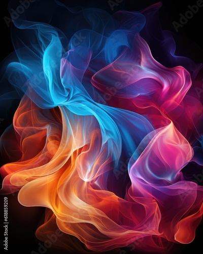 The background consists of abstract smoke swirls. (Illustration, Generative AI)