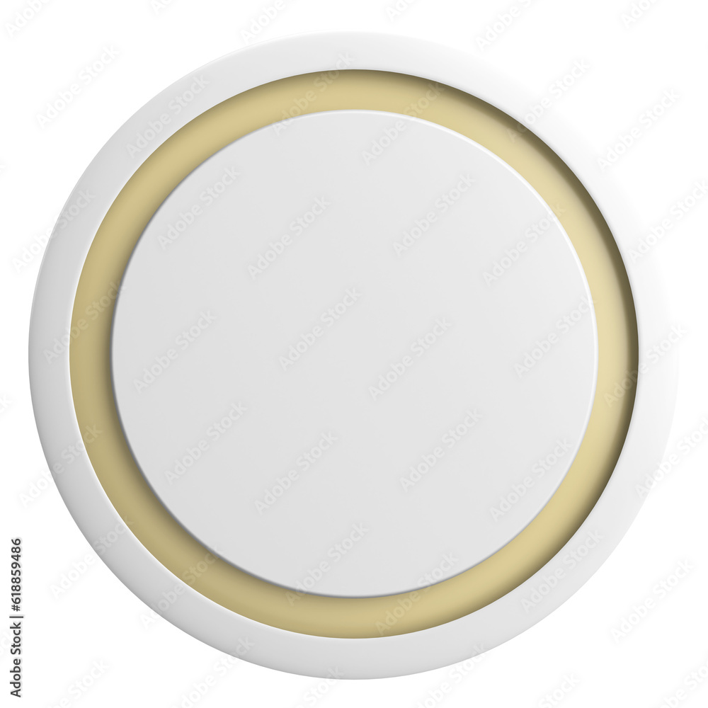 3D circle button. Empty button. 3D illustration. 3D circle button. Empty button. 3D illustration.