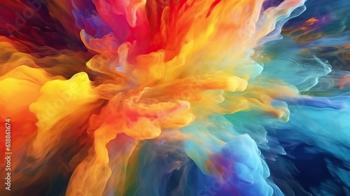 Splash of rainbow paint  colour cloud  abstract color wallpaper