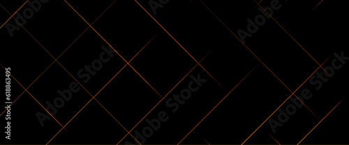 Wallpaper Mural Abstract modern black background paper cut style with black and gold line Luxury concept, abstract luxury gold geometric random chaotic lines with many squares and triangles shape on black background. Torontodigital.ca