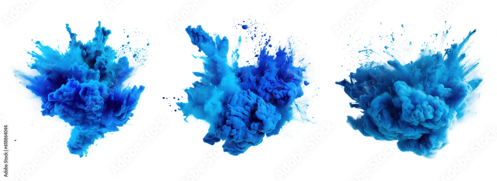 Blue holi paint color powder Illustration AI Generative. Blue holi paint color powder Illustration AI Generative.