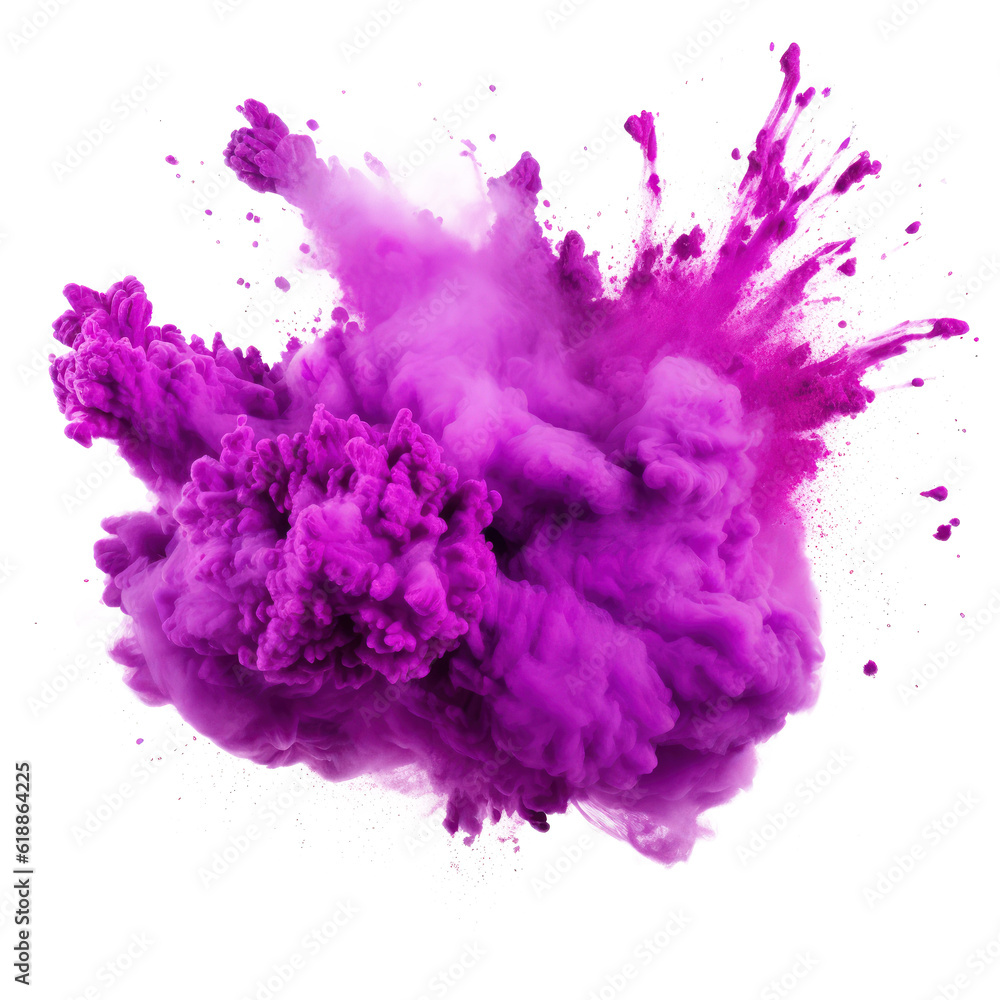Fototapeta premium Purple holi paint color powder Illustration AI Generative.