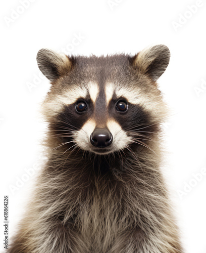 Portrait of Raccoon isolated. Illustration AI Generative. © olegganko