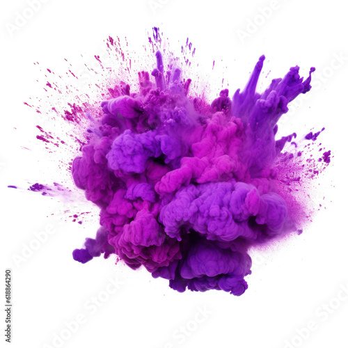 Purple holi paint color powder Illustration AI Generative.