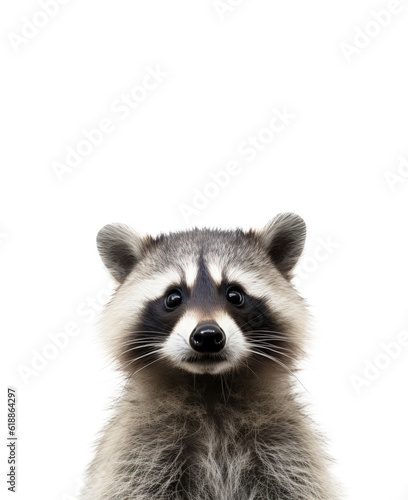 Portrait of Raccoon isolated. Illustration AI Generative.