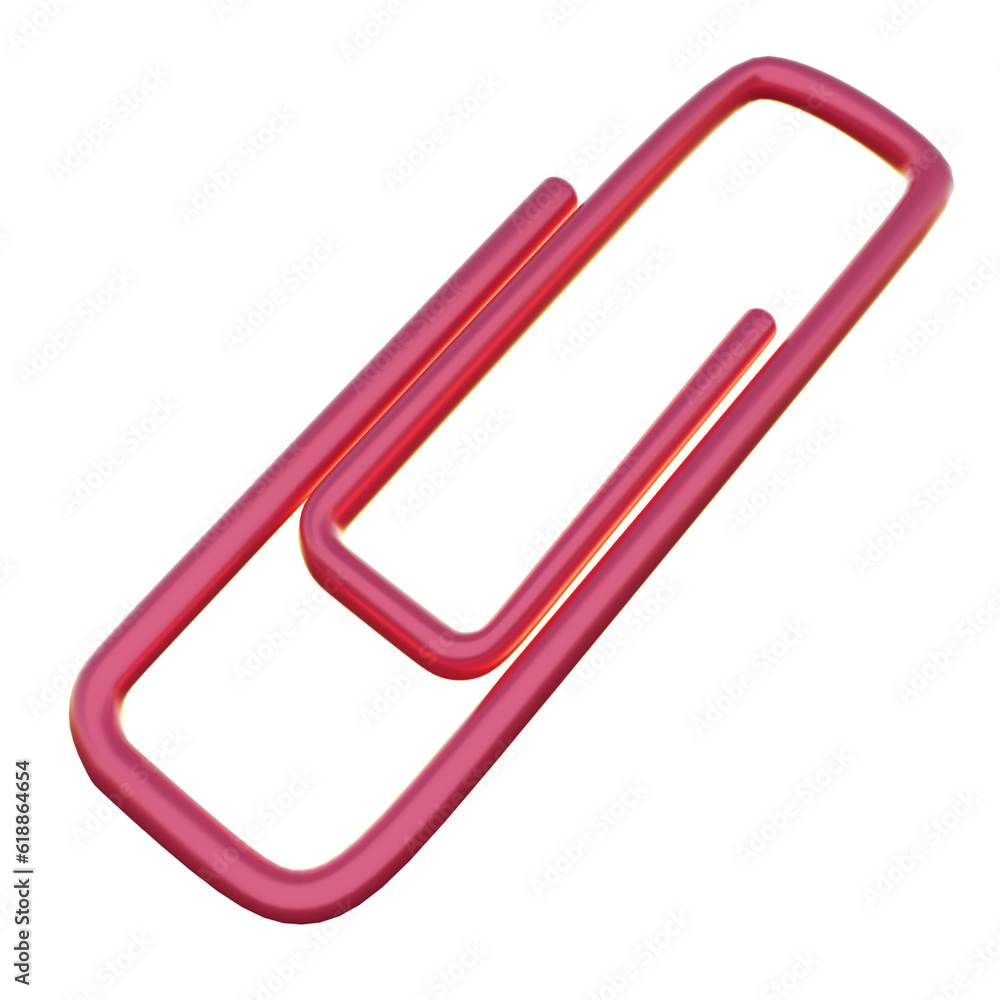 School Stuff Paper Clip Stationary 3D Icon School Stuff Paper Clip Stationary 3D Icon