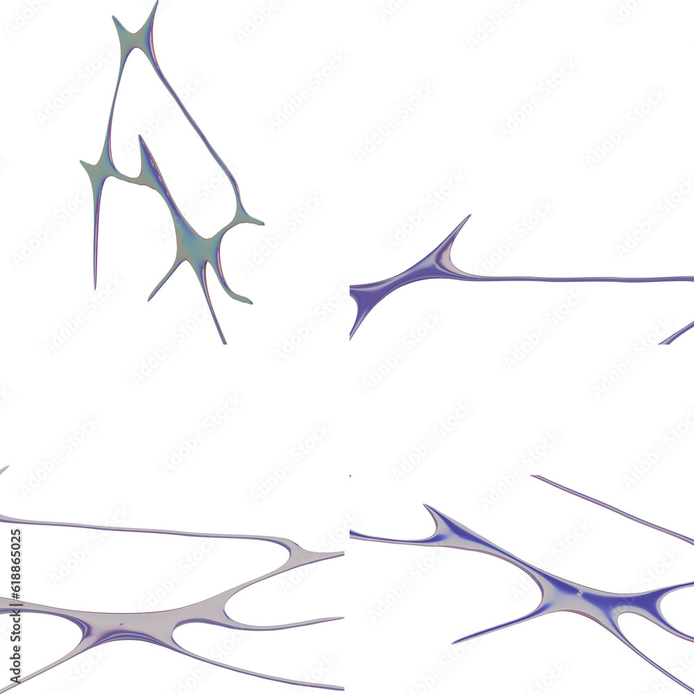 Obraz premium Vibrant Iridescent Tribal Futuristic Render 3D Shape Futuristic Digital Creation