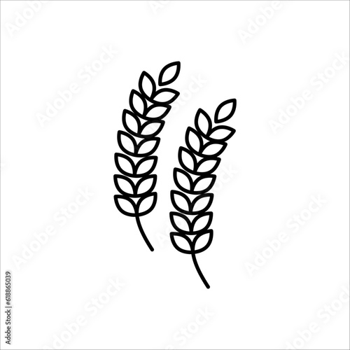 Vector farm wheat ears icon template. symbol illustration for organic eco business, agriculture, beer, bakery on white background