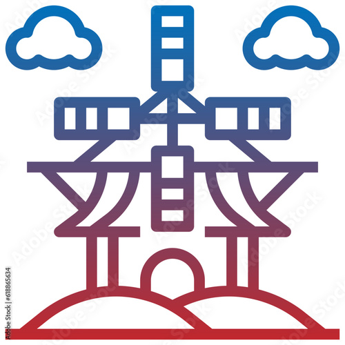 KINDERDIJK WINDMILLS line icon,linear,outline,graphic,illustration