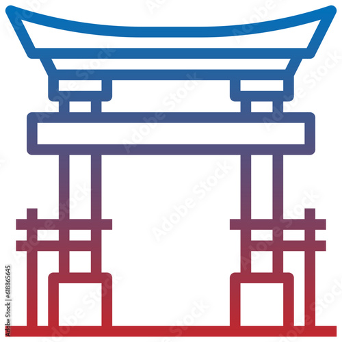 TORII GATE line icon,linear,outline,graphic,illustration